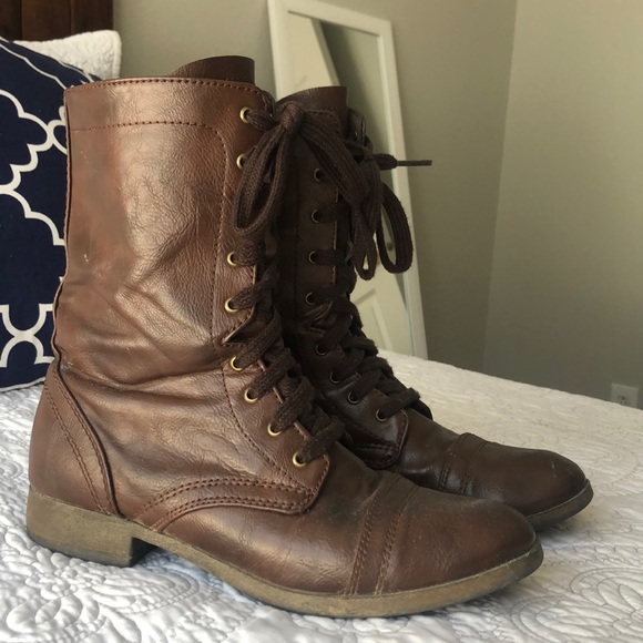 brown combat boots target